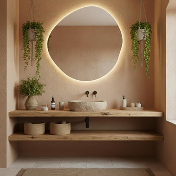 Modern Round Backlit Mirror Wall Decor