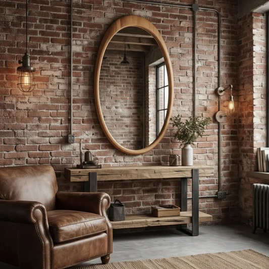 Aesthetic Irregular Wood Mirror Wall Decor
