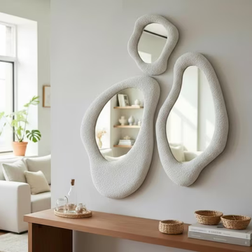Aurora Asymmetry Mirror Set of 3 Wall Decor