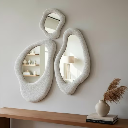 Aurora Asymmetry Mirror Set of 3 Wall Decor