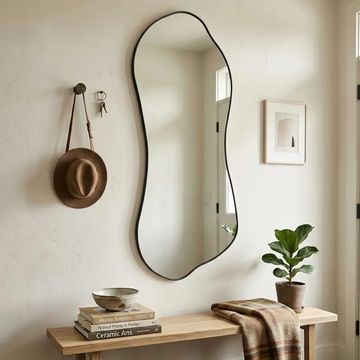 Fluid Form Mirror Wood Wall Decor