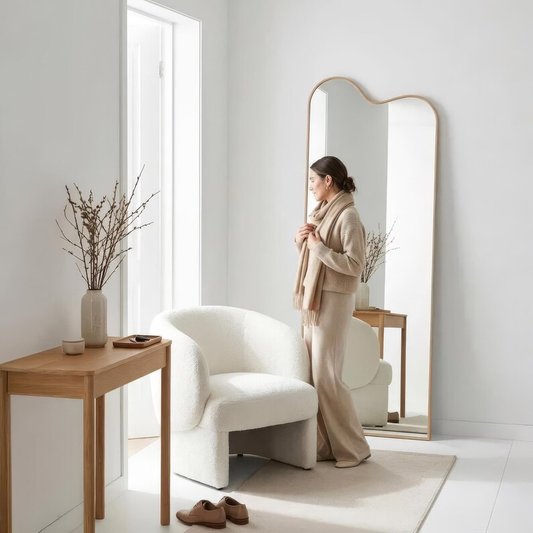 Soft Wave Arch Mirror Wall Decor