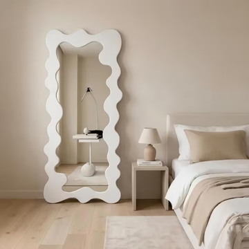 Arched Fluted Frame Floor Mirror