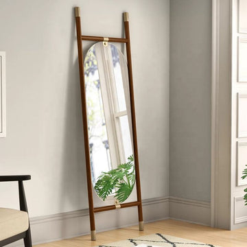 Wall Leaning Wood Framed Full Length Mirror Wall Decor
